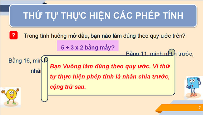 PowerPoint Toán 6 Bài 7: Thứ tự thực hiện các phép tính