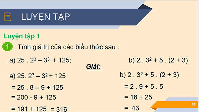 PowerPoint Toán 6 Bài 7: Thứ tự thực hiện các phép tính