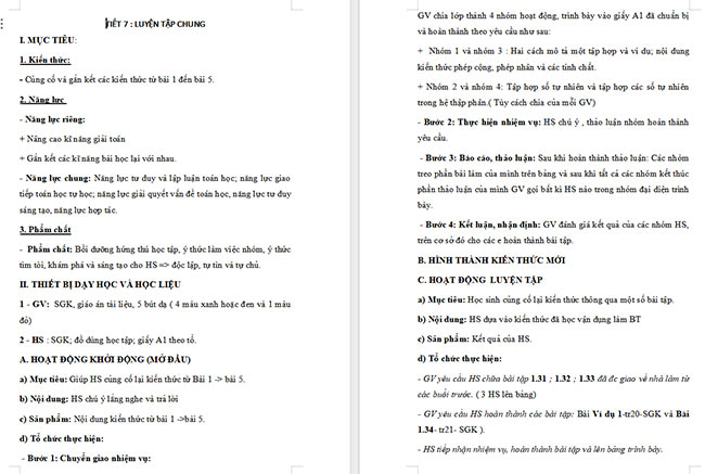Giáo án Toán 6: Luyện tập chung trang 21