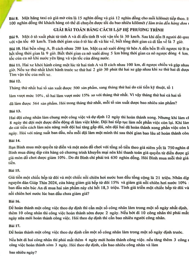 Đề cương ôn tập giữa học kì 1 Toán 9 năm 2025-2026  trường Lương Thế Vinh 
