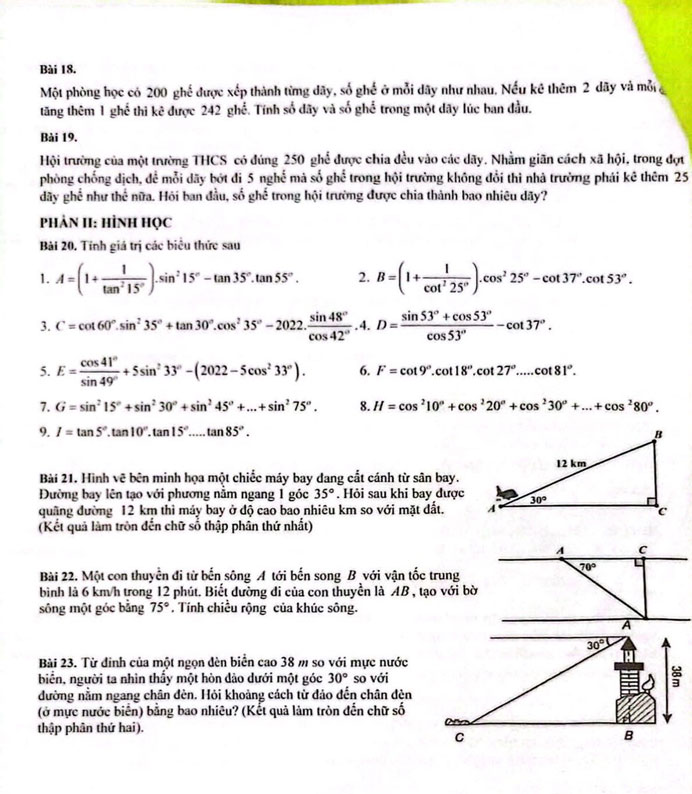 Đề cương ôn tập giữa học kì 1 Toán 9 năm 2025-2026  trường Lương Thế Vinh 