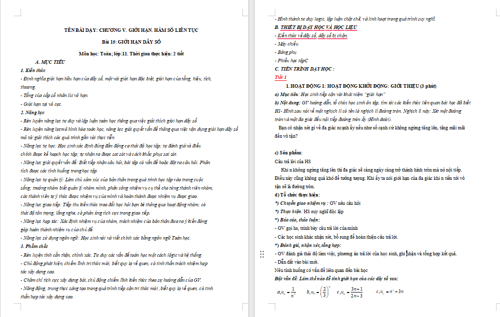 Giáo án PowerPoint Toán 11 Bài 15