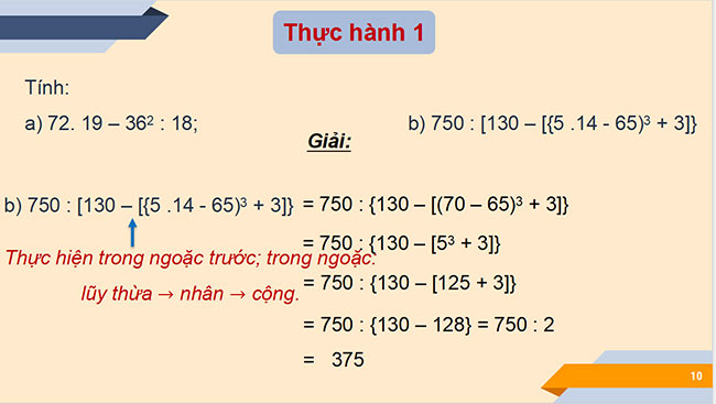 PowerPoint Toán 6 Bài 5: Thứ tự thực hiện các phép tính
