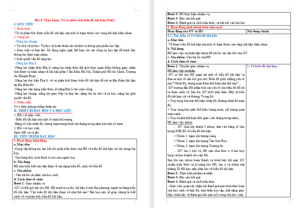 Giáo án Địa lí 8 Bài 5 Kết nối tiri thức