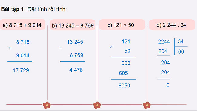 PowerPoint dạy thêm Toán 5 Bài 2: Ôn tập các phép tính với số tự nhiên