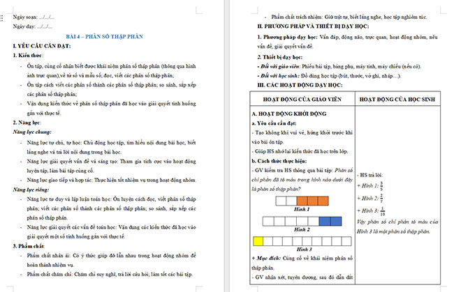 Giáo án dạy thêm Toán 5 Bài 4: Phân số thập phân