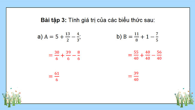 PowerPoint dạy thêm Toán 5 Bài 6: Cộng, trừ hai phân số khác mẫu số