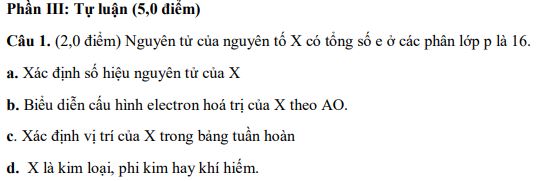 Đề thi giữa học kì 1 Hóa 10 Cánh diều