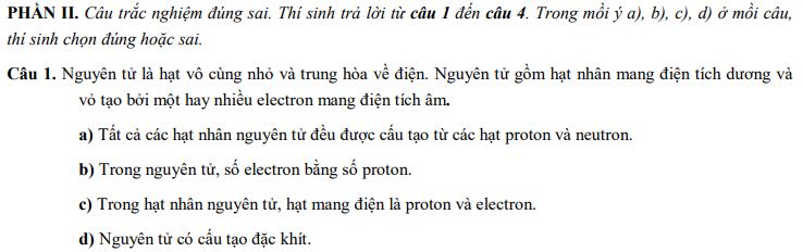 Đề thi giữa học kì 1 Hóa 10 Cánh diều