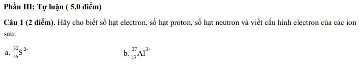 Đề thi giữa học kì 1 Hóa 10 Cánh diều