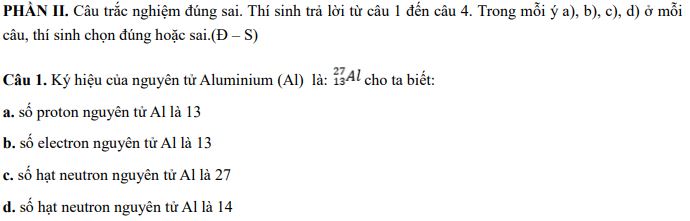 Đề thi giữa học kì 1 Hóa 10 Chân trời sáng tạo