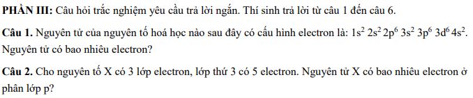 Đề thi giữa học kì 1 Hóa 10 Chân trời sáng tạo