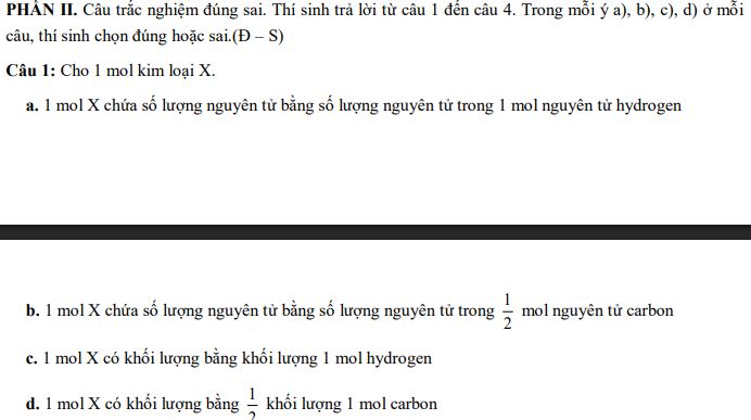 Đề thi giữa học kì 1 Hóa 10 Chân trời sáng tạo