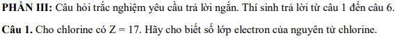 Đề thi giữa học kì 1 Hóa 10 Chân trời sáng tạo