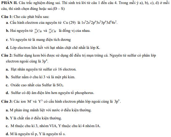 Đề thi giữa kì 1 Hóa 10 Kết nối tri thức - Đề 1