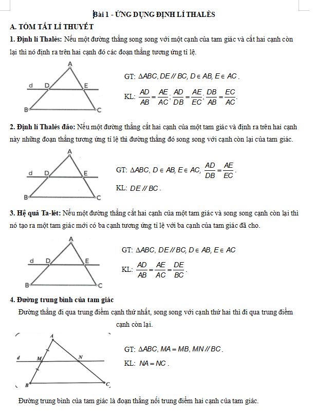 ứng dụng định lí THALÈS