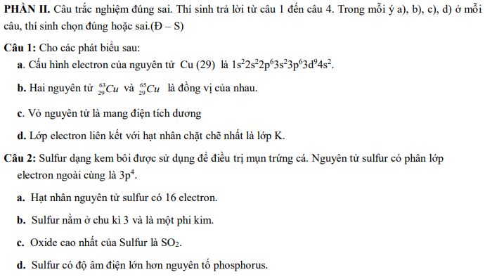 Bộ đề thi giữa kì 1 Hóa 10 Kết nối tri thức - Số 2