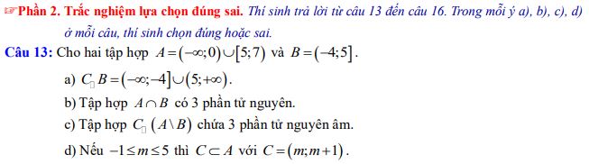 Bộ đề thi giữa học kì 1 Toán 10 Cánh diều