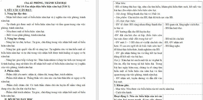 Giáo án Đạo đức 5 Em nhận diện biểu hiện xâm hại