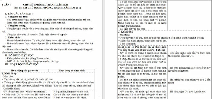 Giáo án Đạo đức 5 Em chủ động phòng, tránh xâm hại