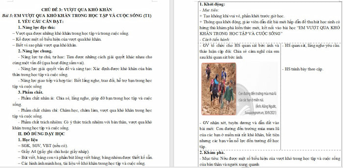 Giáo án Đạo đức 5 Em vượt qua khó khăn trong học tập và cuộc sống