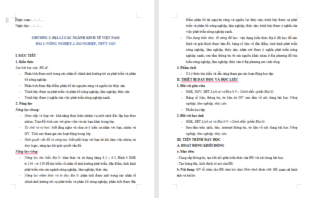Giáo án PowerPoint Địa lí 9 Cánh diều Bài 4