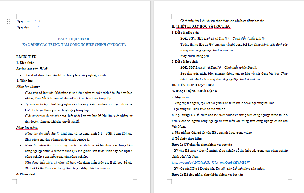 Giáo án PowerPoint Địa lí 9 Cánh diều Bài 7