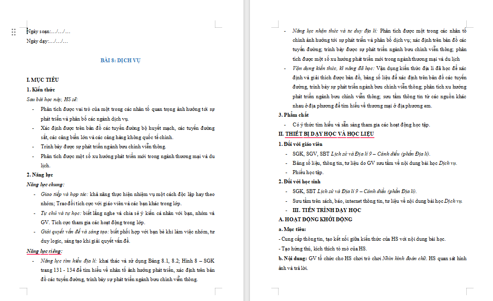 Giáo án PowerPoint Địa lí 9 Cánh diều Bài 8