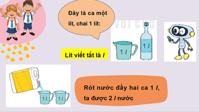 PowerPoint Toán 2 Bài 16: Lít