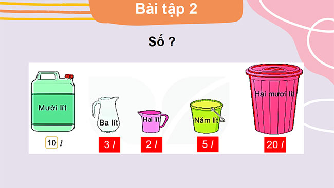 PowerPoint Toán 2 Bài 16: Lít