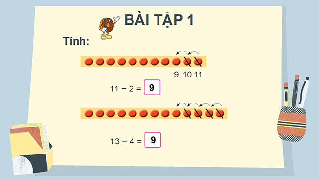 PowerPoint Toán 2: Phép trừ (có nhớ) trong phạm vi 20