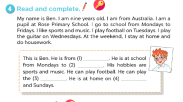 Tiếng Anh lớp 4 Global success Review 1 minh họa 4