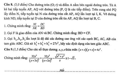 Đề thi HSG Toán 9 xã Yên Thành – Nghệ An
