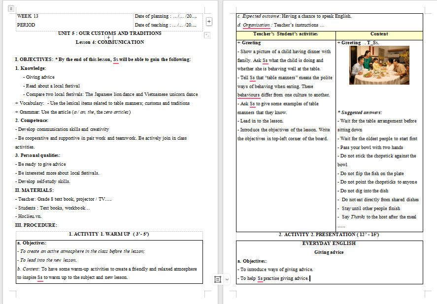 Giáo án PowerPoint Tiếng Anh 8 Unit 5: Communication