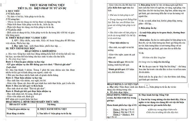 Giáo án Văn 6 Bài 2: Thực hành tiếng Việt