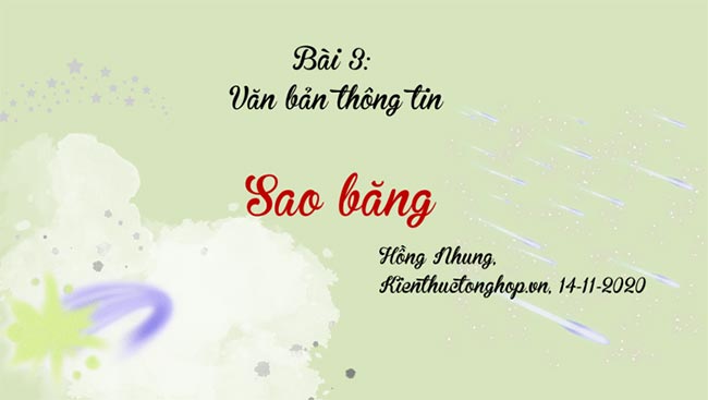 PowerPoint Ngữ văn 8 Bài 3: Sao băng