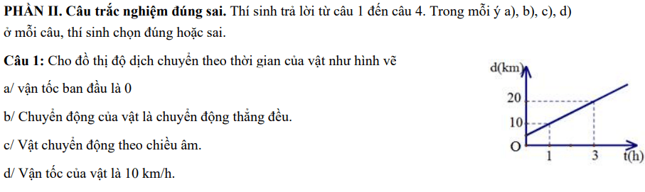 Đề thi giữa học kì 1 Vật lí 10 Kết nối tri thức