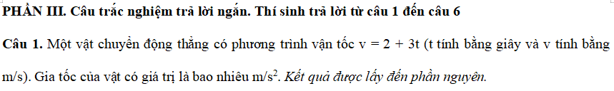 Đề thi giữa học kì 1 lớp 10 môn Lí