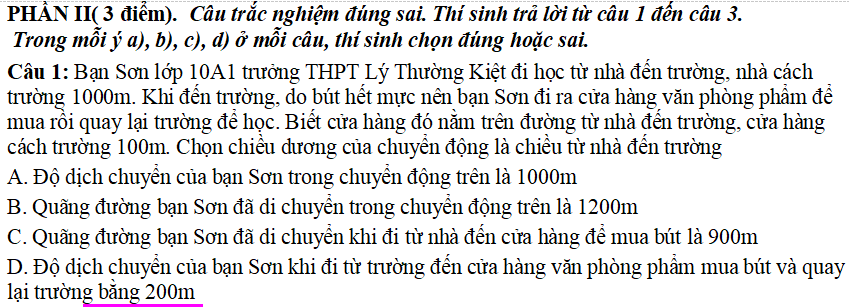  Đề thi Giữa học kì 1 môn Vật lý 10