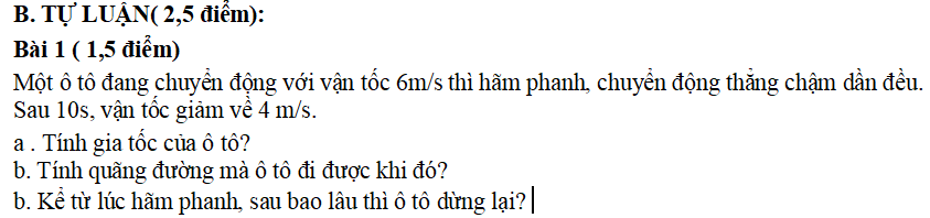  Đề thi Giữa học kì 1 môn Vật lý 10