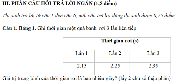 Đề thi Giữa học kì 1 môn Vật lý lớp 10