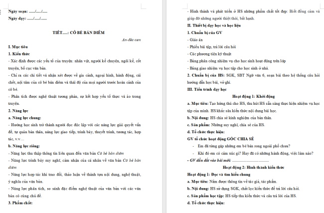 Giáo án Văn 6 Bài 3: Thực hành tiếng Việt (trang 66)