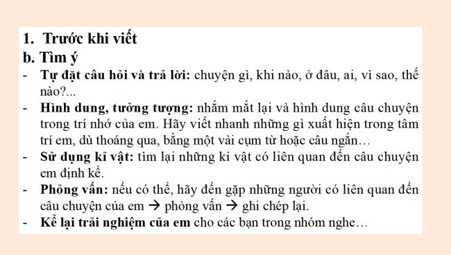 PowerPoint Ngữ văn 6 Bài 3: Viết bài văn kể lại một trải nghiệm của em