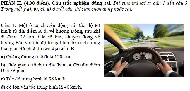 Đề thi Giữa học kì 1 môn Vật lý lớp 10