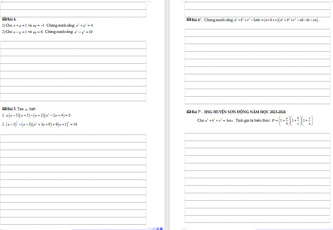 Hằng đẳng thức đáng nhớ (số 6 – 7)