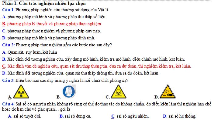 Đề thi Giữa học kì 1 môn Vật lý lớp 10