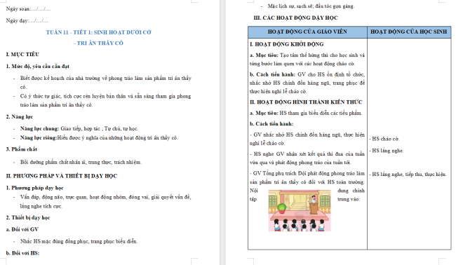 Giáo án Hoạt động trải nghiệm 2 Tuần 11
