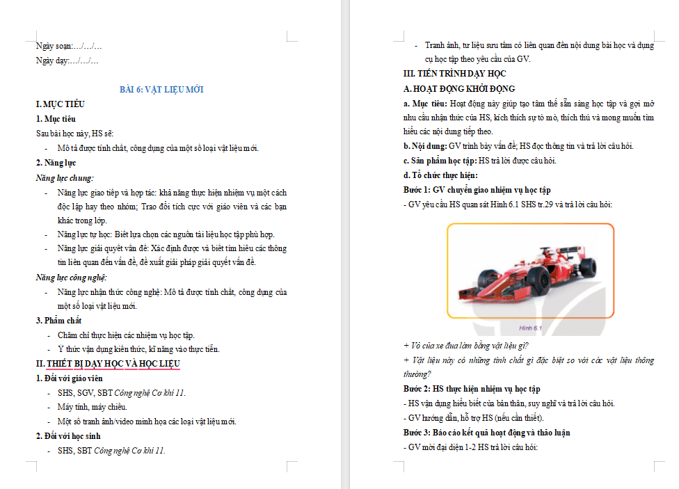 Giáo án PowerPoint Công nghệ 11 Bài 6