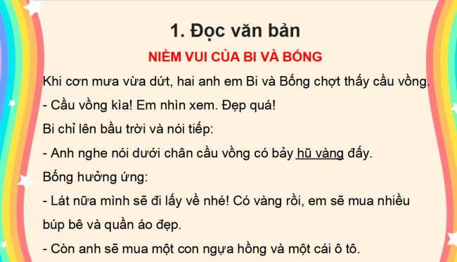 PowerPoint Tiếng Việt 2 Bài 3: Niềm vui của Bi và Bống