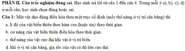 Đề thi Giữa học kì 1 môn Vật lý lớp 11